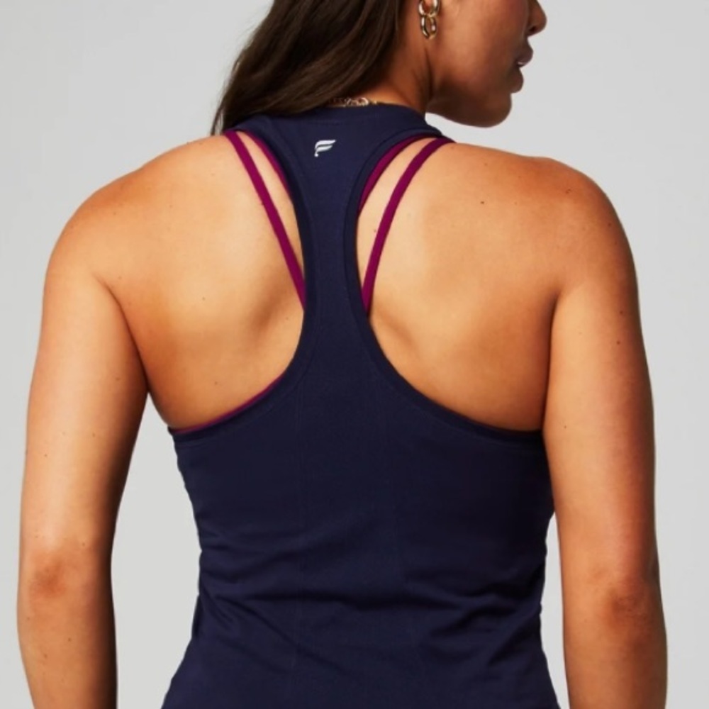NWT Fabletics Feather Tech+ Racerback Tank Deep Navy S - Picture 2 of 4